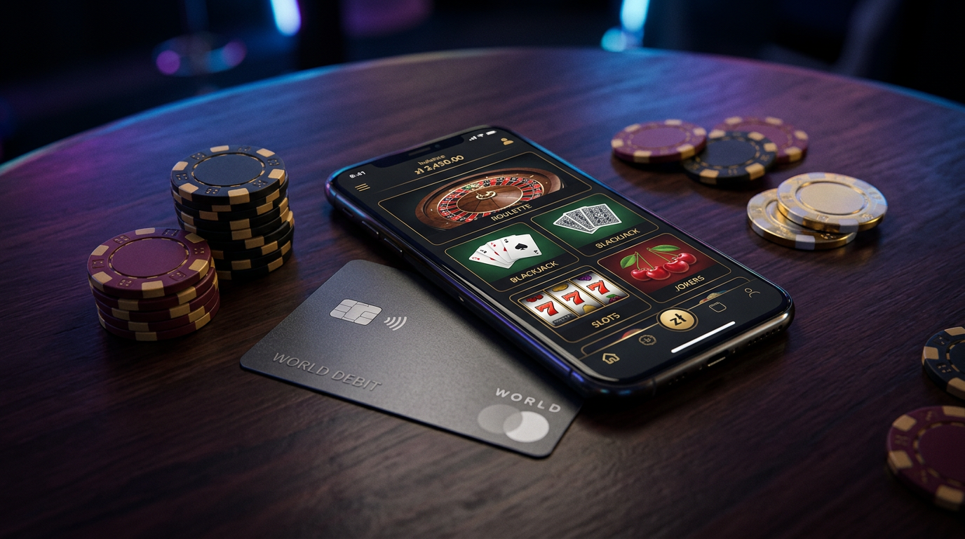 Revolut card and casino chips on a desk